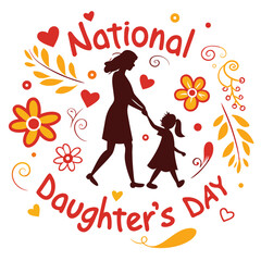 NATIONAL DAUGHTER'S DAY vector illustration