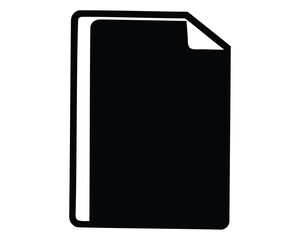 Simple black and white icon of a blank document with curled corner