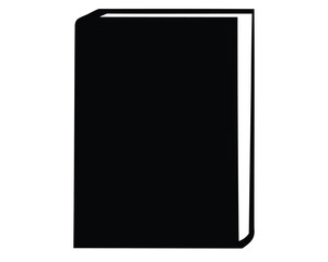 An isolated view of a black book icon for study and education