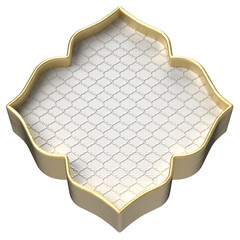 3D Ornate Gold Frame White Glow