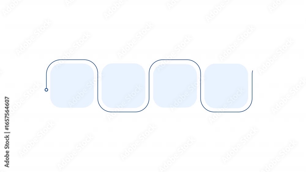 Poster technology solution blue square infographic 5 steps template animation. sequence options hd video. a