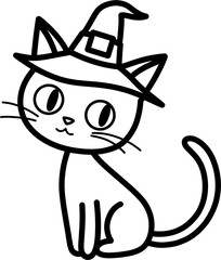 할로윈 고양이 2 흑백