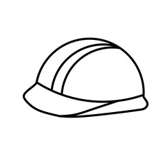 Simple Outline Protective Construction Hard Hat Illustration Icon Design