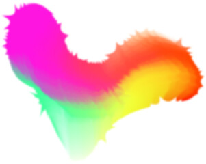 Illustration of vibrant abstract colorful brush stroke isolated on transparent background