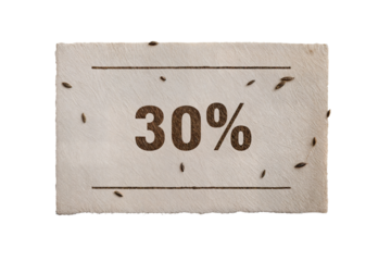 Discount card with coffee beans decoration on textured background for business promotion strategy on transparent background