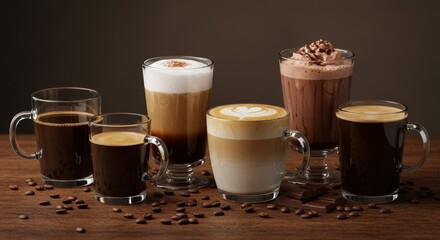 Fresh cappuccino served in a cup surrounded by roasted coffee beans &mdash; perfect for concepts of energy, aroma, and caf&eacute; lifestyle.