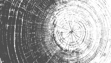 Obraz premium Grunge Circular Ring Scratch Black and White Distressed Texture Vector Noise Design on Transparent Background