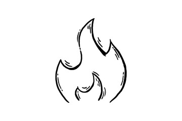 Fire flame hand drawn icon sketch vector illustration