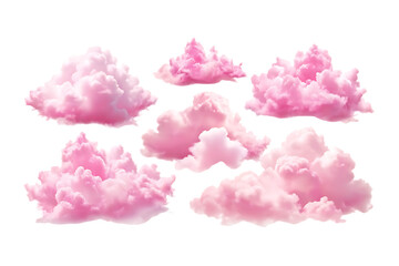 Set of pink clouds