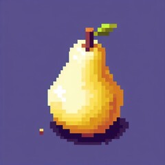 Pear yellow pixelart concept graphic icon food snack fruit