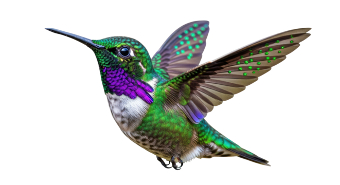 Isolated Hummingbird in Flight