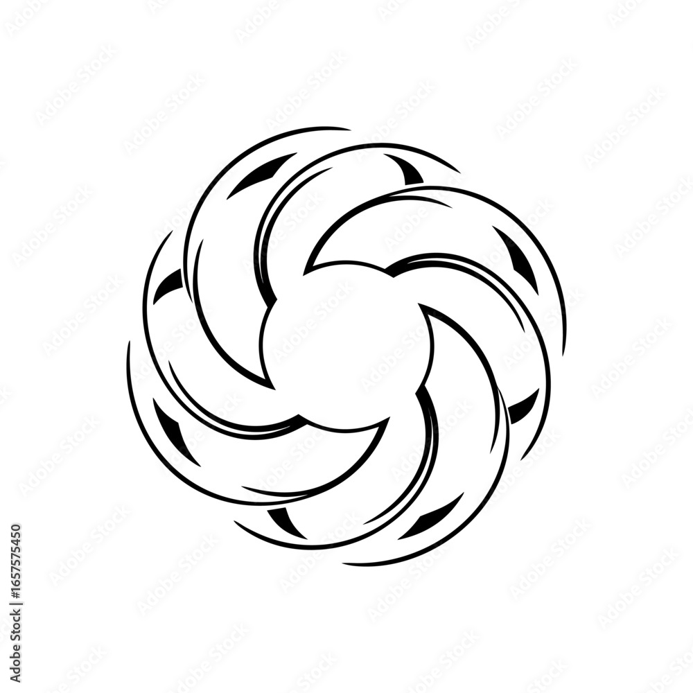 Poster rotation arrow icon minimalist vector design abstract green swirl logo design for eco friendly busin