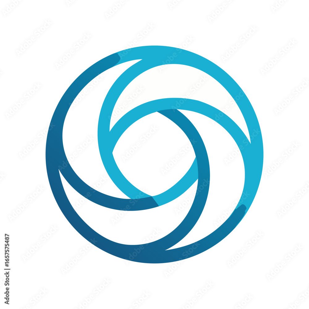Poster rotation arrow icon minimalist vector design abstract green swirl logo design for eco friendly busin