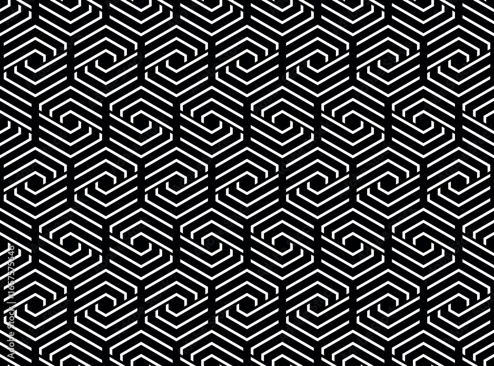 Poster abstract geometric pattern with stripes, lines. seamless vector background. white and black ornament