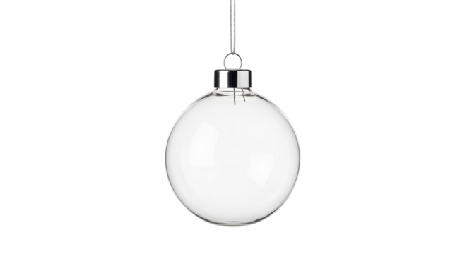 Isolated Clear Glass Christmas Ornament - Powered by Adobe