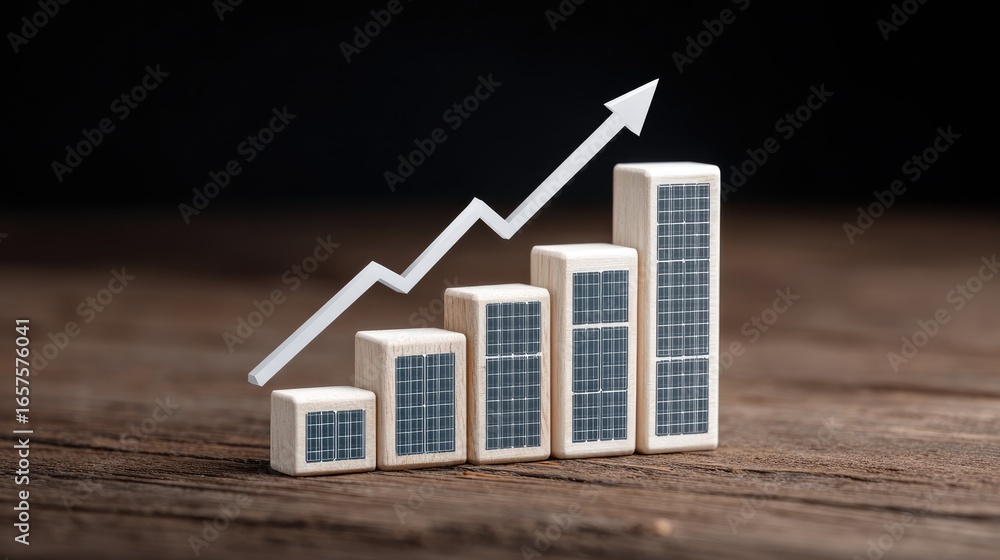 Poster analyzing business growth trends through bar graphs office environment digital content informative p