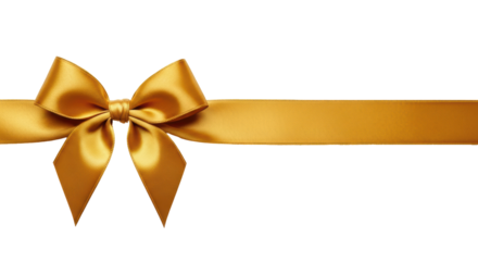 Isolated Golden Ribbon Bow