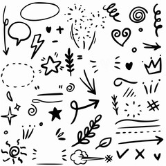 Set of Hand drawn design elem...