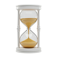 3d icon of elegant hourglass with golden sand isolated on transparent background