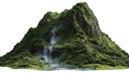 Lush mountain with cascading waterfalls (1)