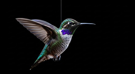 Fototapeta premium Vivid-Hummingbird-Suspended-Cinematic-Portrait