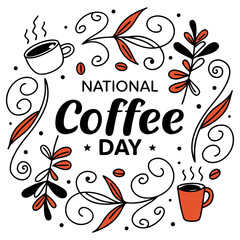 NATIONAL COFFEE DAY vector illustration