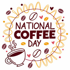 NATIONAL COFFEE DAY vector illustration