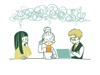 話し合いが行き詰っている人々