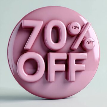 Massive savings of 70 percent off on selected items showcased in promotional display