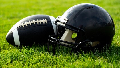 football helmet and ball