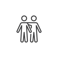 Friends together line icon