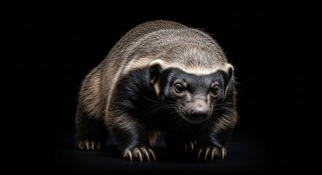 Fierce-Honey-Badger-Crouched-Cinematic-Portrait