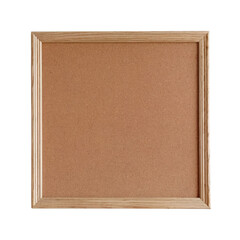 Fototapeta premium A square cork board with a natural wooden frame isolated on transparent white background remove png 