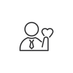Volunteer heart line icon