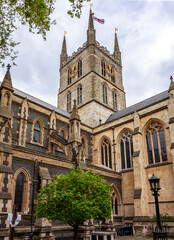 Southwark cathedral at sunset, London, UK