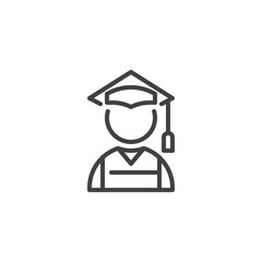 Graduation student line icon