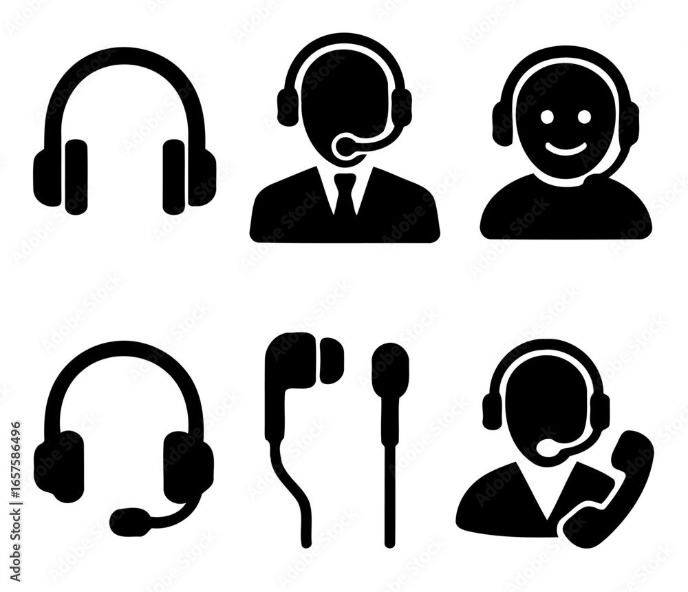 Poster communication icon set: an illustrative collection of communication-related icons featuring various 