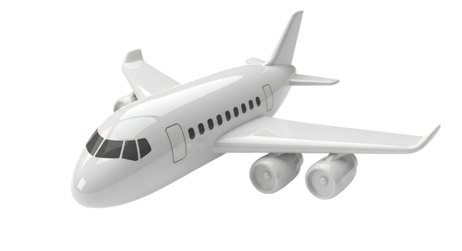 Airplane Toy Model Isolated on White Background for Travel and Aviation Concepts