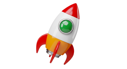 Cartoon Rocket Ship Flying Upward Success Growth Business Startup Innovation Concept Vector Illustration