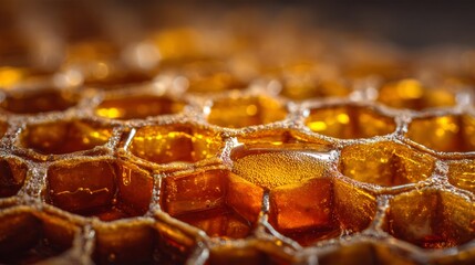 close up of honey comb