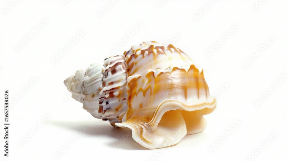 Poster a detailed image of a shell on a white background