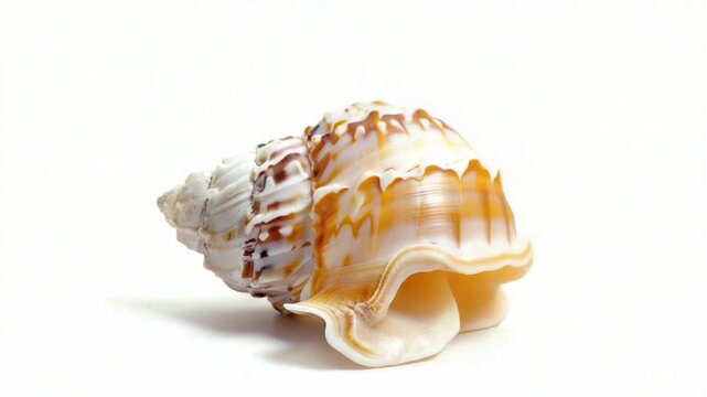 A detailed image of a shell on a white background