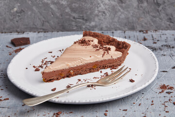 Chocolate tart with passion fruit