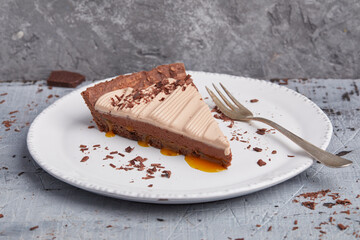 Chocolate tart with passion fruit