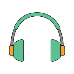 Retro colorful headphones illustration material
