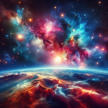 Background space abstract nebule colors cosmos universe illustration