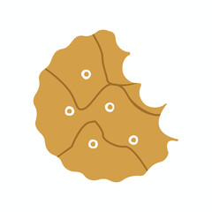 Hand-drawn icon of a Gingersnap biscuit with a table on a white background