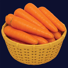 Editable 3D Glossy Carrot Basket