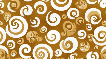 Gold background with swirling white patterns