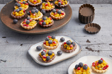 Fruit salad tartelettes